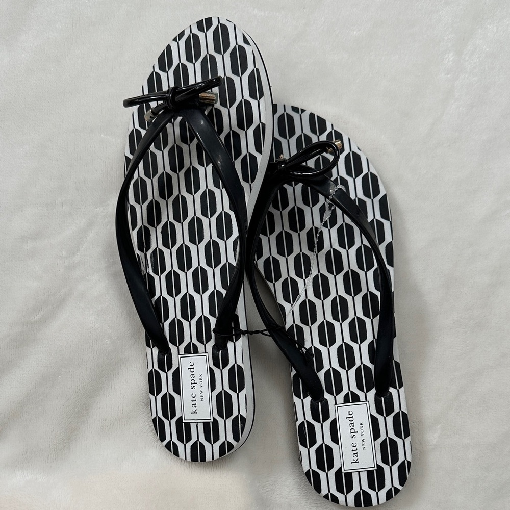 Kate Spade Black and White Patterned Sandals